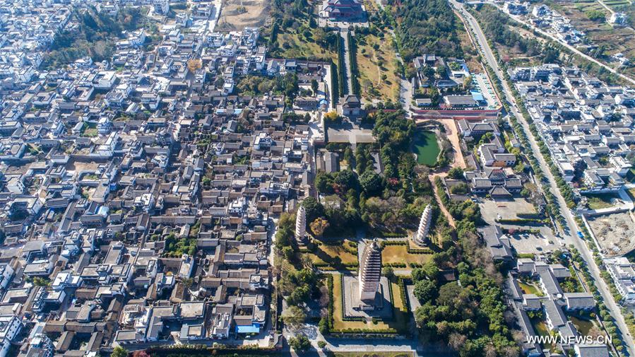 Chine: le paysage d'hiver à Dali