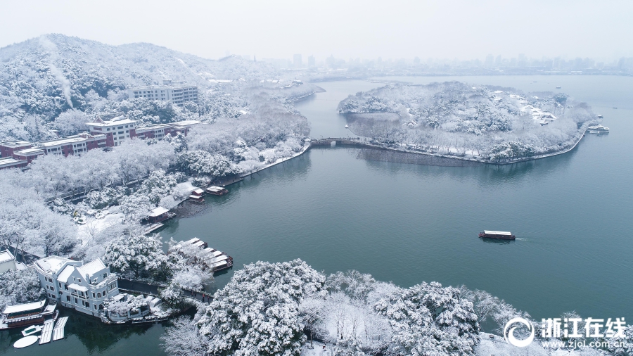 Hangzhou: le lac de l’Ouest après la neige