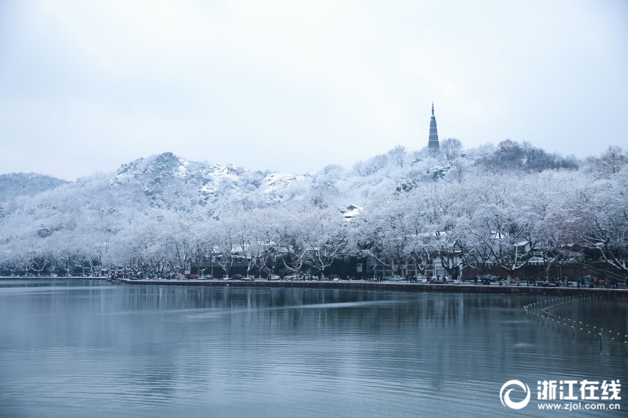 Hangzhou: le lac de l’Ouest après la neige