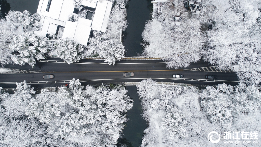 Hangzhou: le lac de l’Ouest après la neige