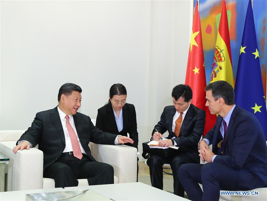 La Chine et l'Espagne conviennent de faire progresser leurs relations à l'occasion de la visite du président Xi