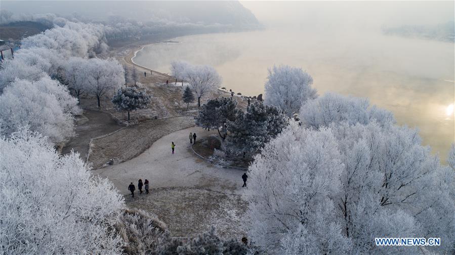 Chine : paysage de givre dans le nord-est