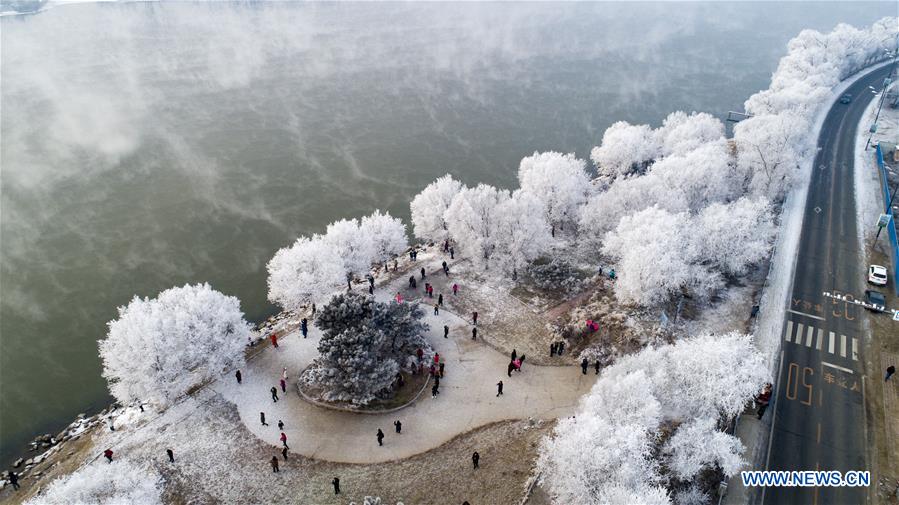 Chine : paysage de givre dans le nord-est