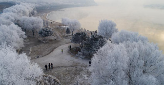 Chine : paysage de givre dans le nord-est