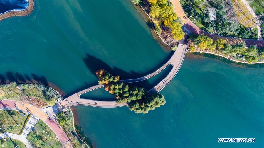 Chine: paysage d'un parc à Kunming