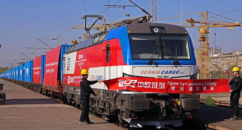 Arrivée en Serbie d'un premier train de transport de marchandises chinois