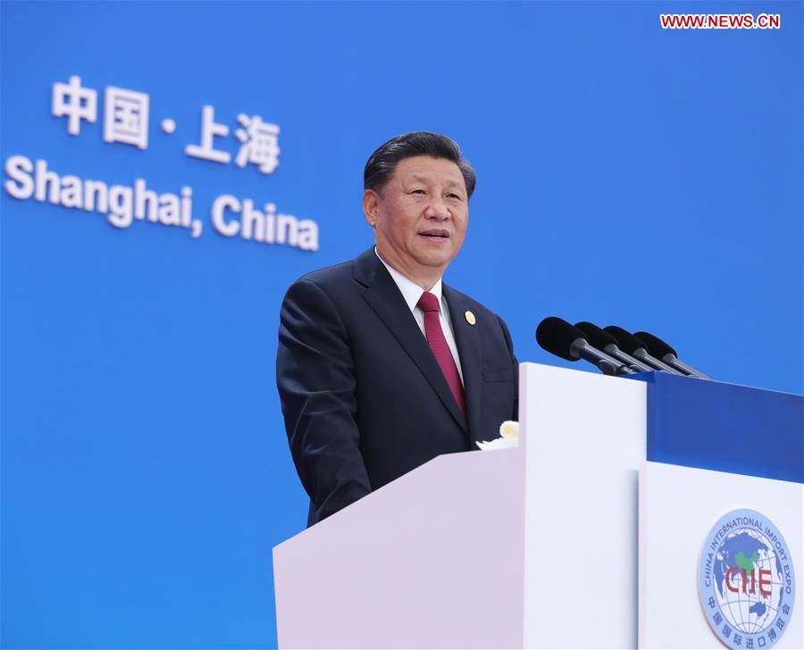 Xi Jinping prononce un discours lors de la cérémonie d'ouverture de la CIIE