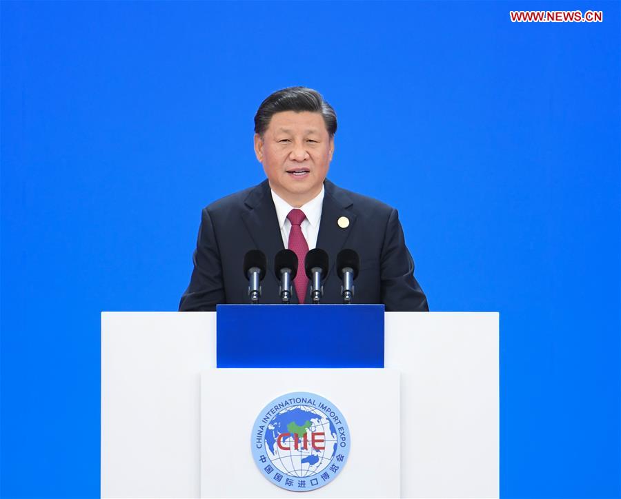 Xi Jinping prononce un discours lors de la cérémonie d'ouverture de la CIIE