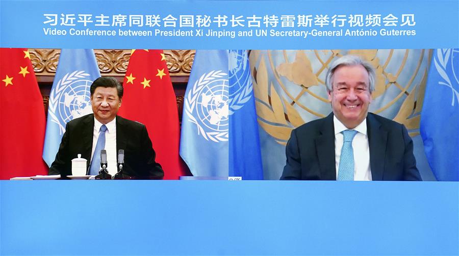 Xi Jinping et le secrétaire général de l'ONU tiennent une vidéoconférence