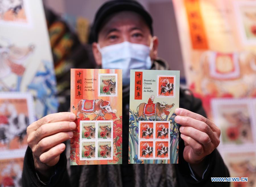 La Poste de France célèbre le Nouvel An du calendrier lunaire chinois avec des timbres consacrés à "l'Année du Buffle"