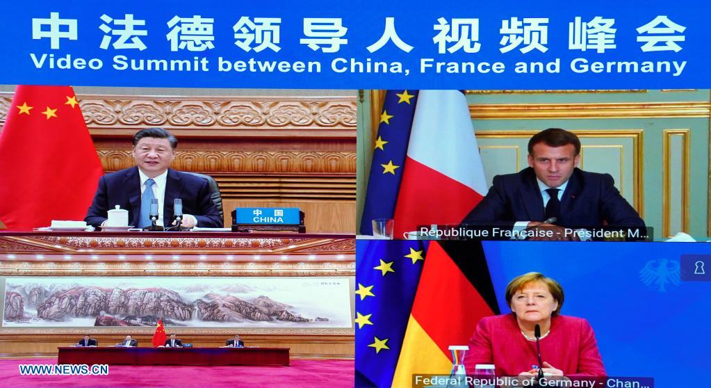 Xi Jinping participe à un sommet vidéo Chine-France-Allemagne