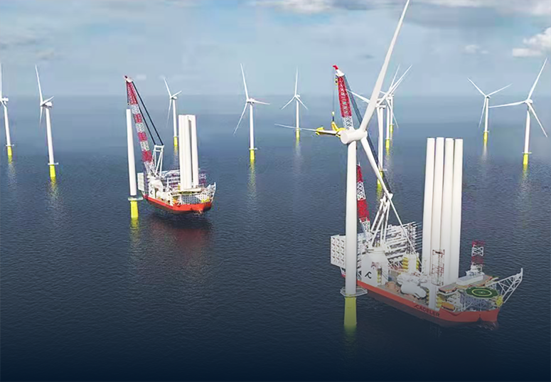 Soutien à COSCO Shipping Heavy Industry pour sécuriser le projet de navire d'installation d'énergie éolienne haut de gamme de la compangie danoise CADELER